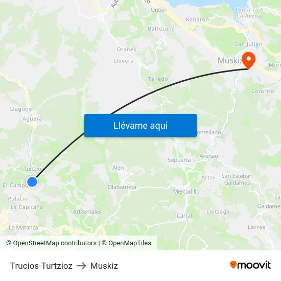 Trucios-Turtzioz to Muskiz map