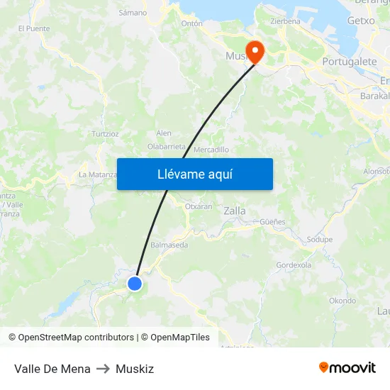 Valle De Mena to Muskiz map
