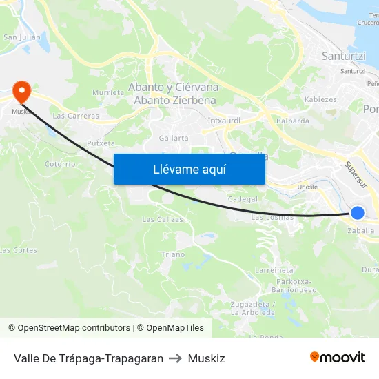 Valle De Trápaga-Trapagaran to Muskiz map