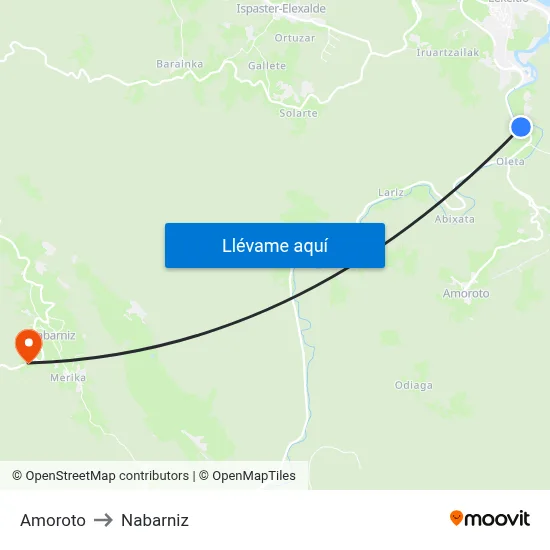 Amoroto to Nabarniz map