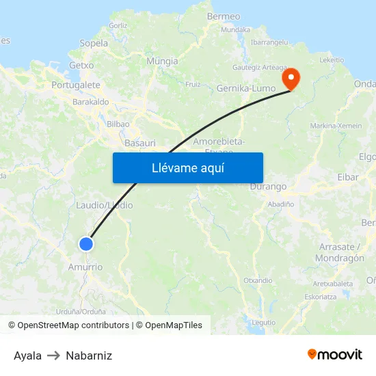 Ayala to Nabarniz map