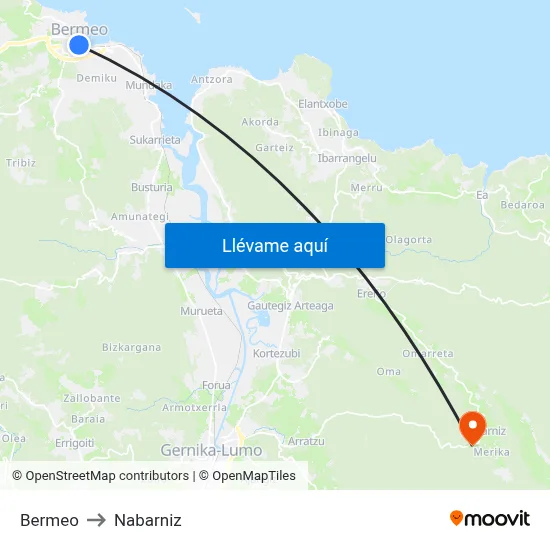 Bermeo to Nabarniz map