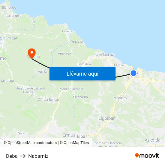 Deba to Nabarniz map