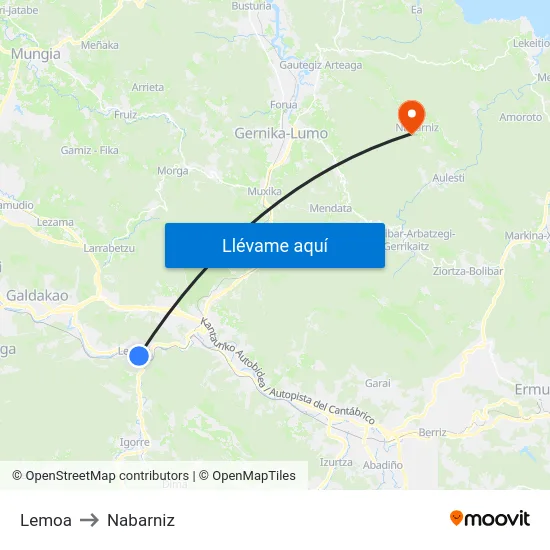 Lemoa to Nabarniz map