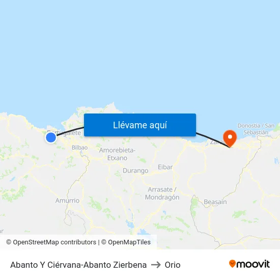 Abanto Y Ciérvana-Abanto Zierbena to Orio map
