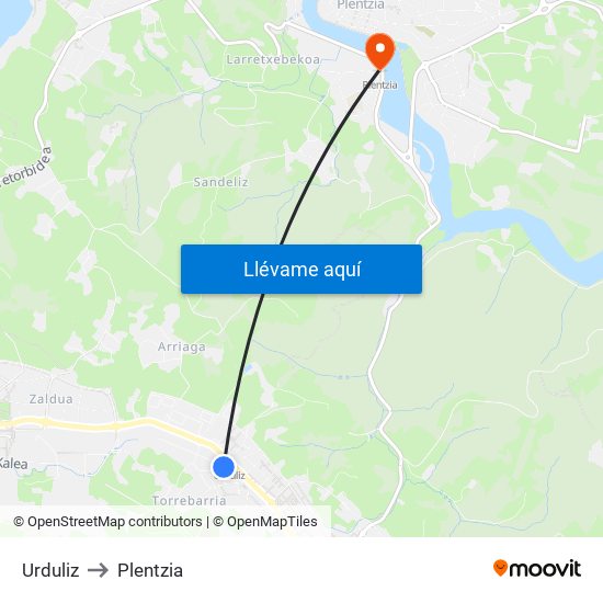 Urduliz to Plentzia map