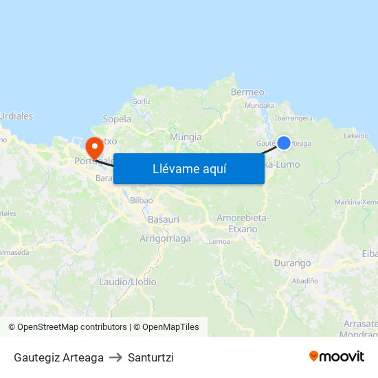 Gautegiz Arteaga to Santurtzi map