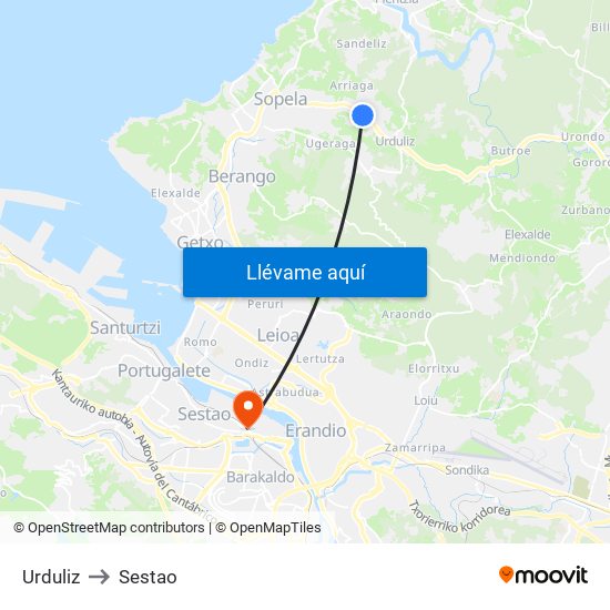 Urduliz to Sestao map