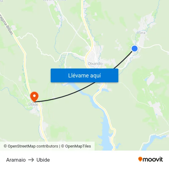 Aramaio to Ubide map