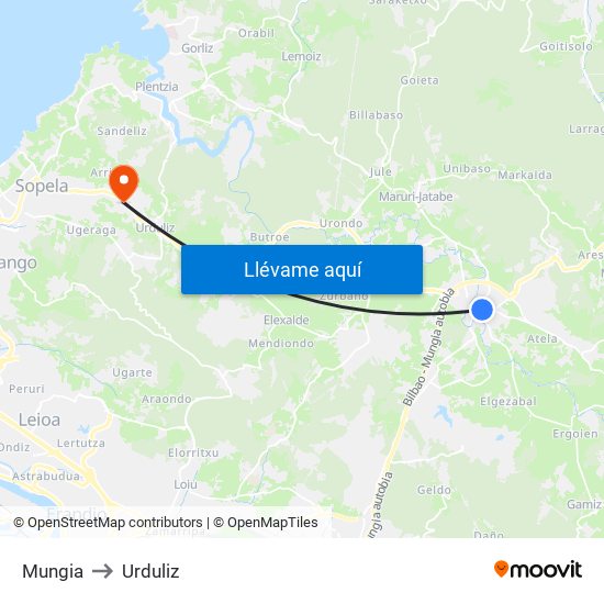 Mungia to Urduliz map