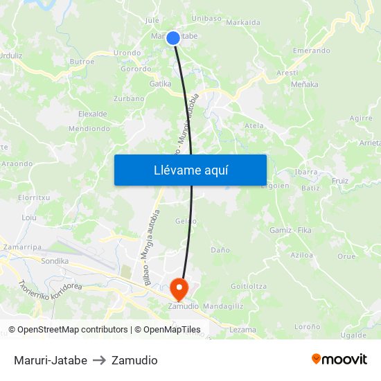 Maruri-Jatabe to Zamudio map