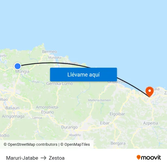 Maruri-Jatabe to Zestoa map
