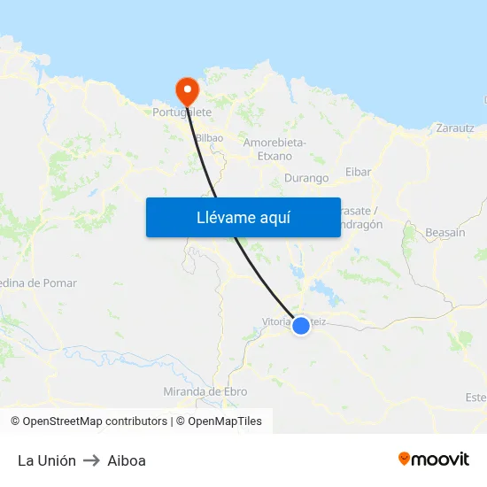 La Unión to Aiboa map