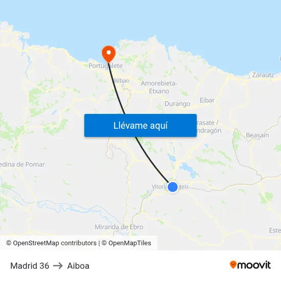 Madrid 36 to Aiboa map