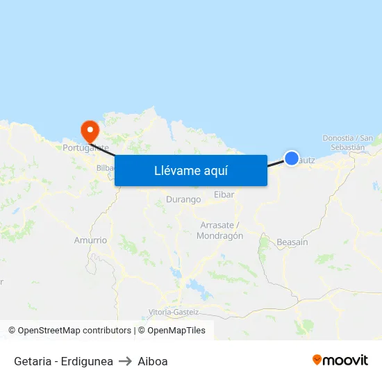 Getaria - Erdigunea to Aiboa map