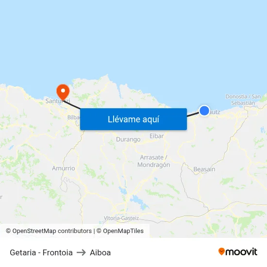 Getaria - Frontoia to Aiboa map