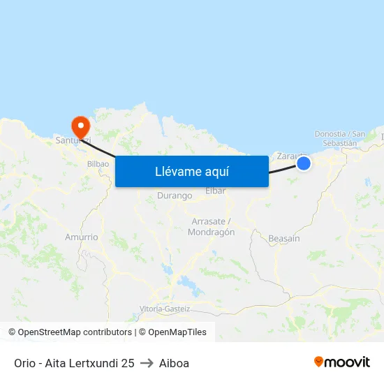 Orio - Aita Lertxundi 25 to Aiboa map