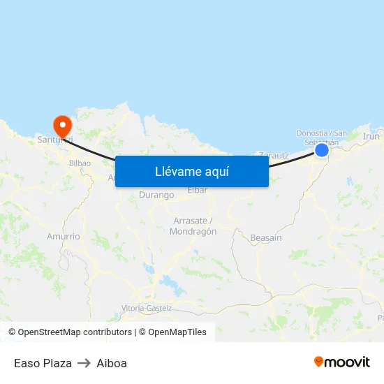 Easo Plaza to Aiboa map