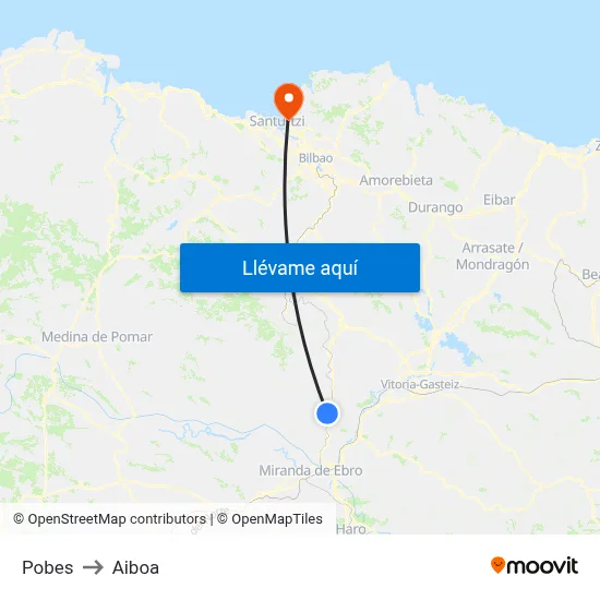 Pobes to Aiboa map