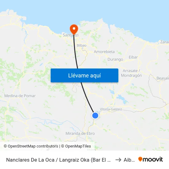 Nanclares De La Oca / Langraiz Oka (Bar El Correo) to Aiboa map
