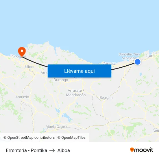 Errenteria - Pontika to Aiboa map