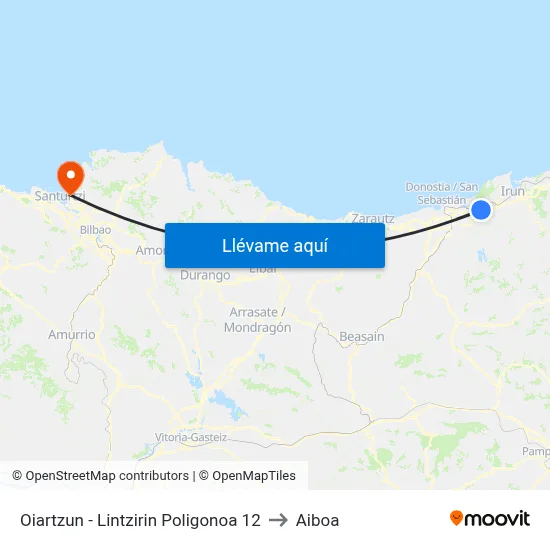 Oiartzun - Lintzirin Poligonoa 12 to Aiboa map