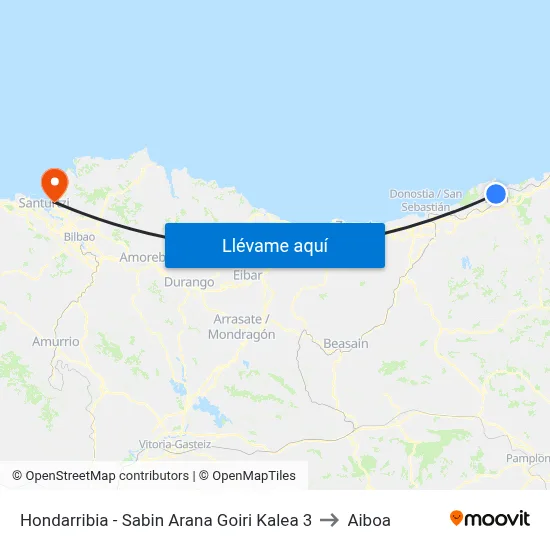 Hondarribia - Sabin Arana Goiri Kalea 3 to Aiboa map