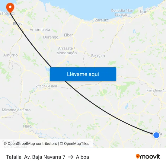 Tafalla. Av. Baja Navarra 7 to Aiboa map