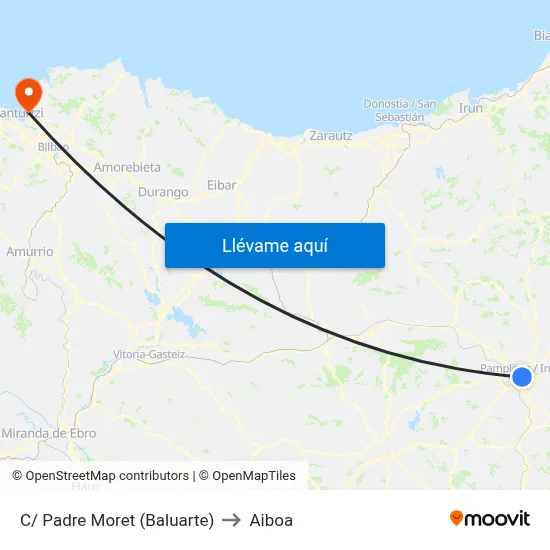 C/ Padre Moret (Baluarte) to Aiboa map