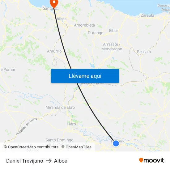 Daniel Trevijano to Aiboa map