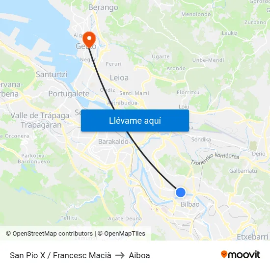 San Pio X / Francesc Macià to Aiboa map