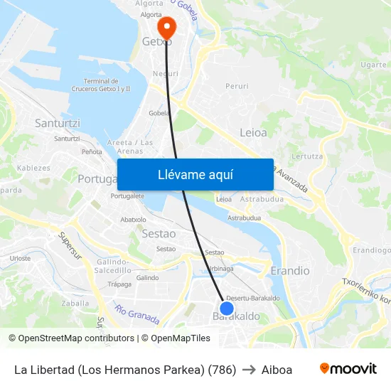 La Libertad (Los Hermanos Parkea) (786) to Aiboa map