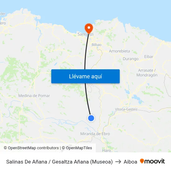 Salinas De Añana / Gesaltza Añana (Museoa) to Aiboa map