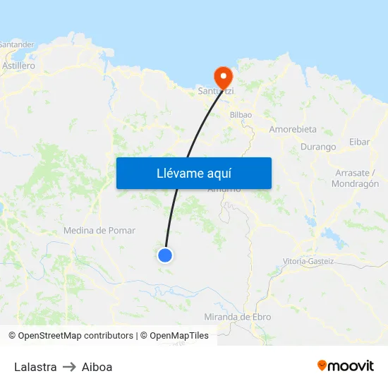 Lalastra to Aiboa map