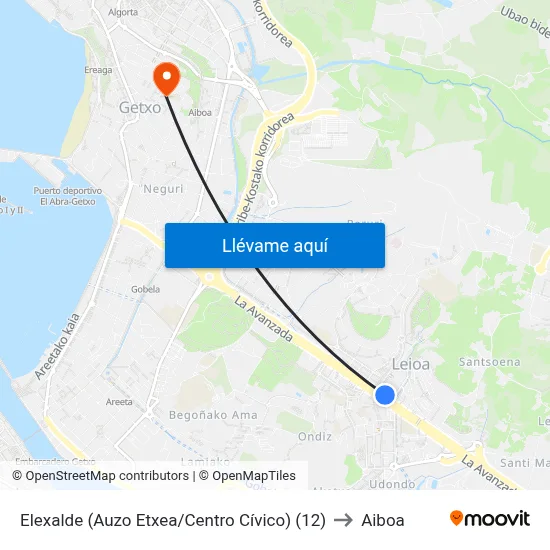 Elexalde (Auzo Etxea/Centro Cívico) (12) to Aiboa map