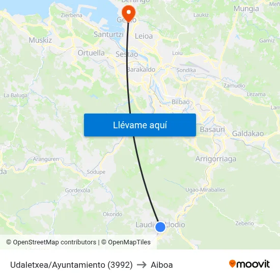 Udaletxea/Ayuntamiento (3992) to Aiboa map