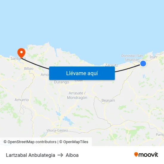 Lartzabal Anbulategia to Aiboa map