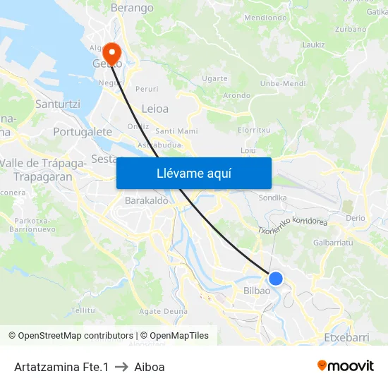 Artatzamina Fte.1 to Aiboa map