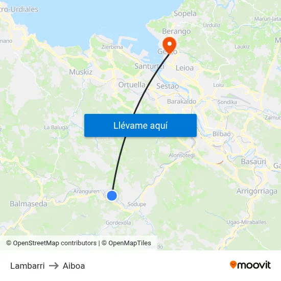 Lambarri to Aiboa map