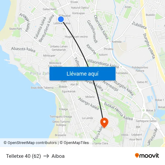 Telletxe 40 (62) to Aiboa map