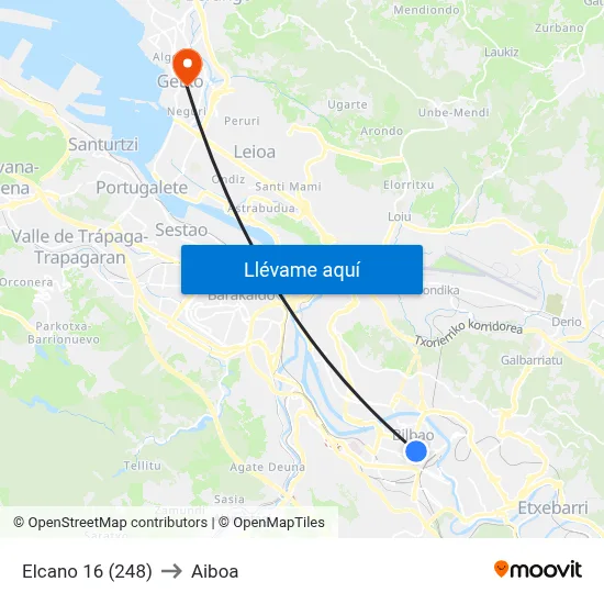 Elcano 16 (248) to Aiboa map