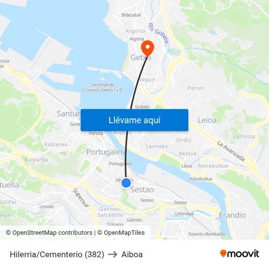 Hilerria/Cementerio (382) to Aiboa map