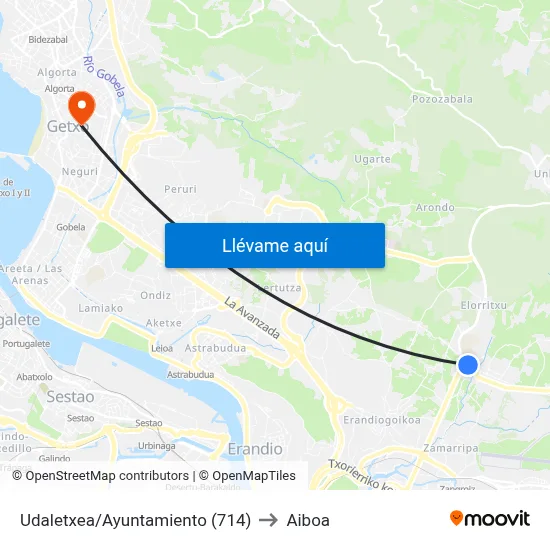 Udaletxea/Ayuntamiento (714) to Aiboa map