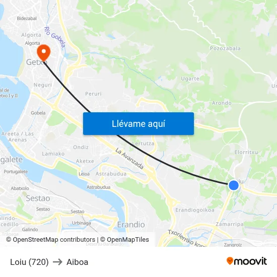 Loiu (720) to Aiboa map