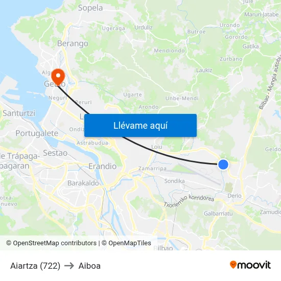 Aiartza (722) to Aiboa map