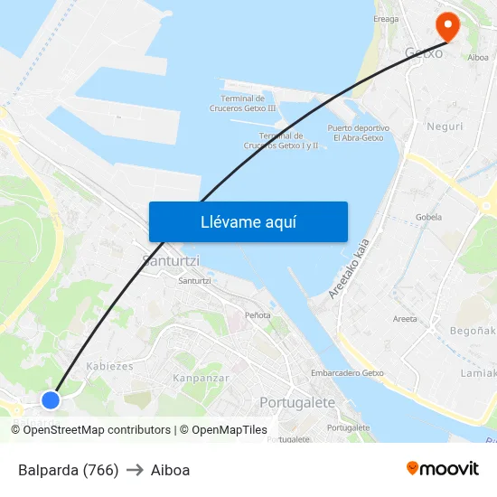 Balparda (766) to Aiboa map