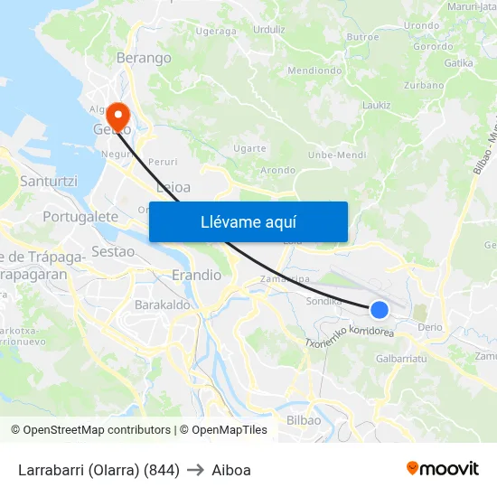 Larrabarri (Olarra) (844) to Aiboa map