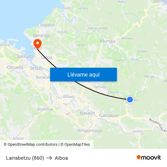 Larrabetzu (860) to Aiboa map