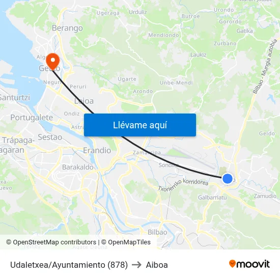 Udaletxea/Ayuntamiento (878) to Aiboa map