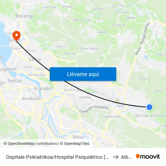 Ospitale Psikiatrikoa/Hospital Psiquiátrico (918) to Aiboa map